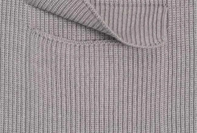 Grey half-cardigan rib knitted fabric detail by lpknit
