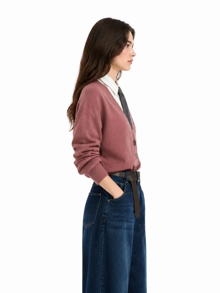 Cashmere cardigan with monili — 100% CASHMERE knitwear, view 3