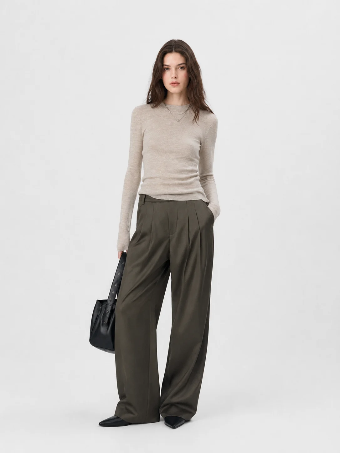 Slim Merino Blend Knit Top — Merino Wool / Viscose / Polyester Blend knitwear, view 5