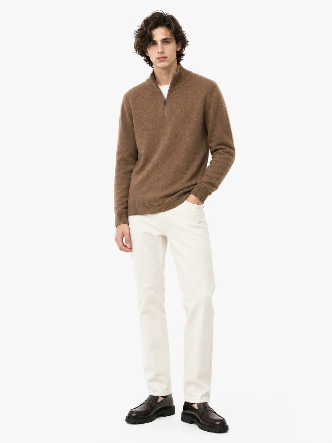 Wool Half-Zip Sweater — 100% Wool knitwear, view 5