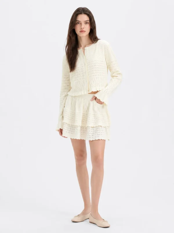 Openwork Cotton Knit Cardigan — 100% Cotton knitwear, view 5