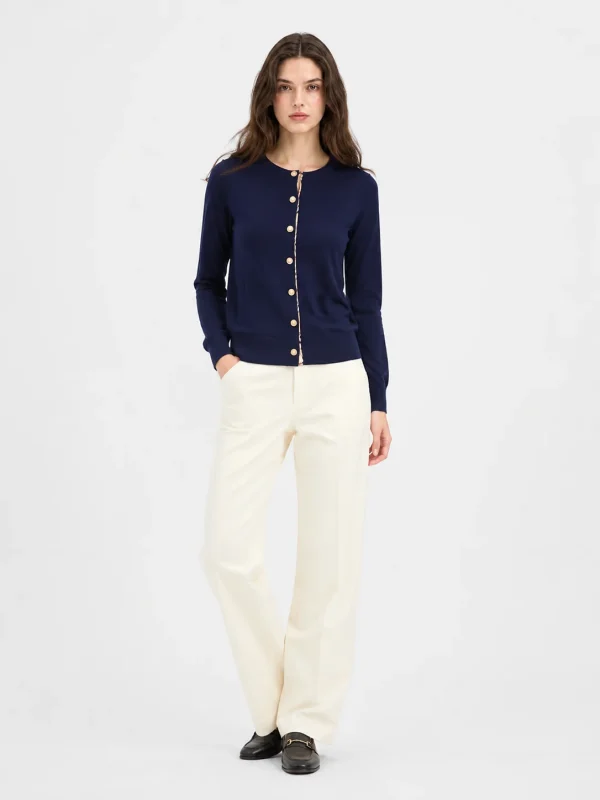 Round-Neck Knit Cardigan — Cotton Wool / Nylon / Polyester Blend knitwear, view 5