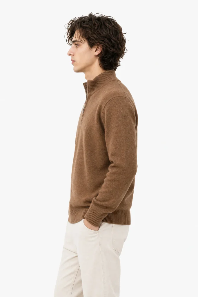Wool Half-Zip Sweater — 100% Wool knitwear by lpknit