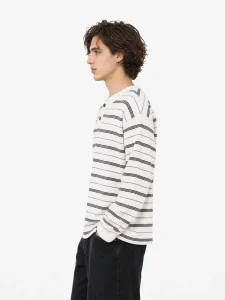 Striped Henley Knit Top — Man knitwear by lpknit