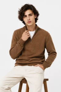 Wool Half-Zip Sweater — 100% Wool knitwear, view 4