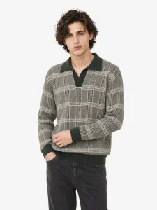Checked Polo Knit Sweater — 30.5% wool, 21.7% acrylic, 47.8% knitwear, view 4