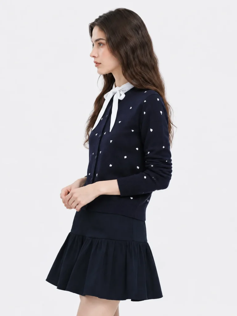 Wool-Blend Printed Cardigan — Wool / Acrylic / Polyester / Nylon Blend knitwear, view 4