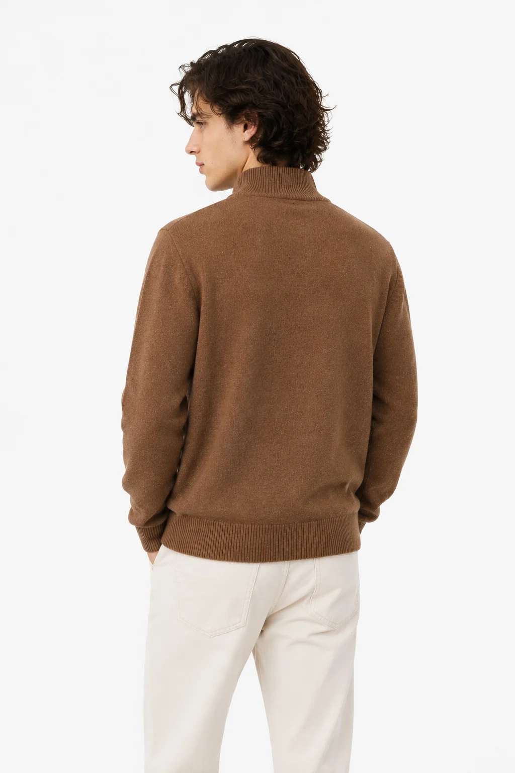 Wool Half-Zip Sweater — 100% Wool knitwear, view 3