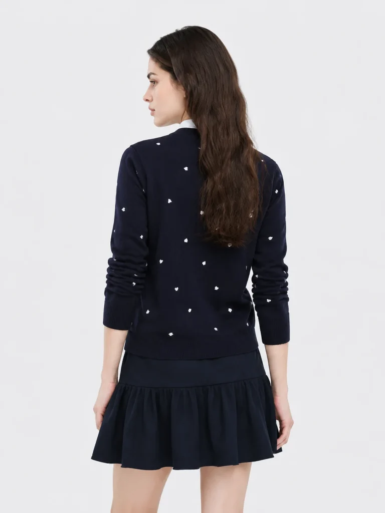 Wool-Blend Printed Cardigan — Wool / Acrylic / Polyester / Nylon Blend knitwear, view 3