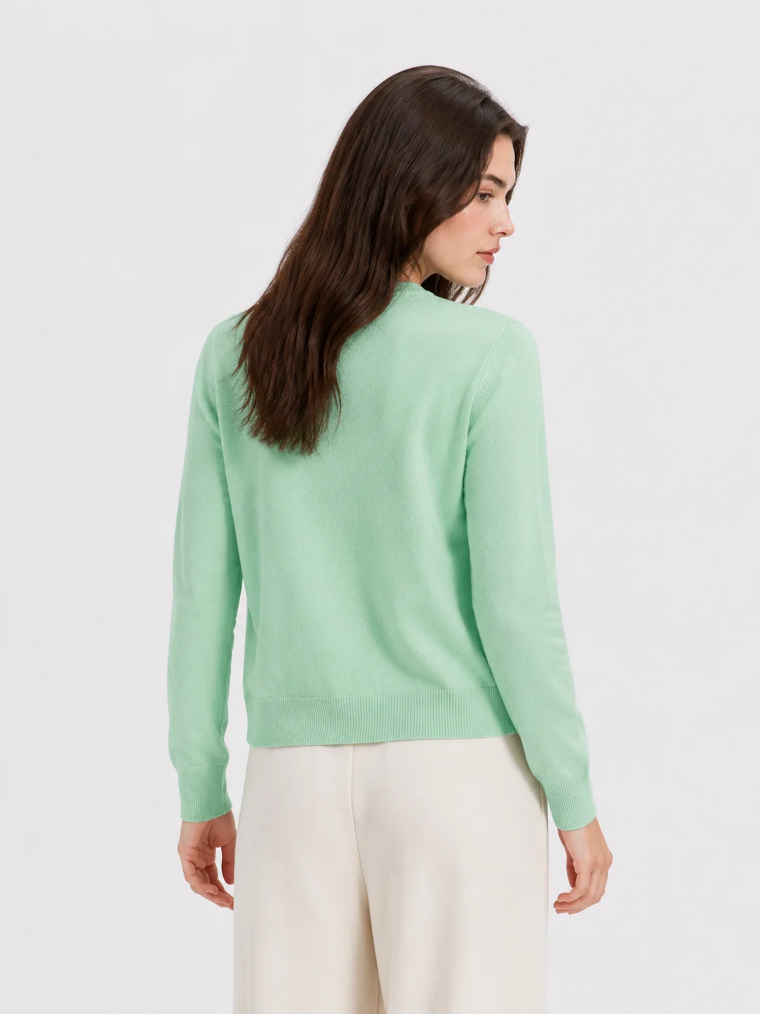 Wool Sheep Motif Cardigan — 100% Wool knitwear, view 3