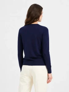 Round-Neck Knit Cardigan — Cotton Wool / Nylon / Polyester Blend knitwear, view 3