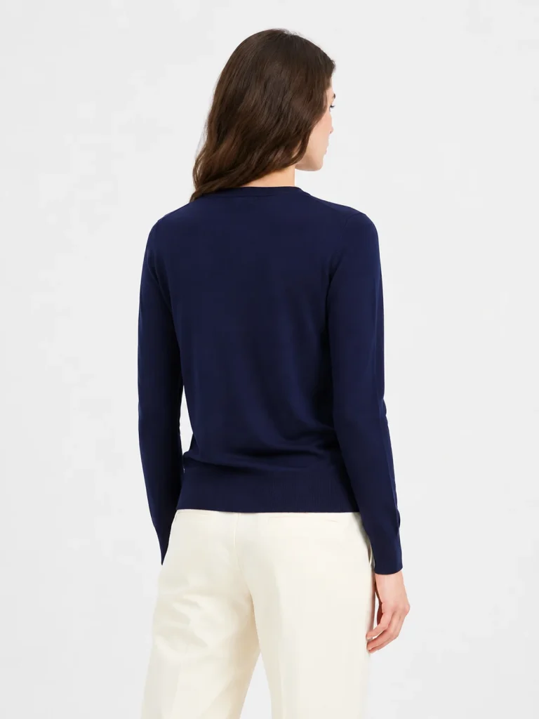 Round-Neck Knit Cardigan — Cotton Wool / Nylon / Polyester Blend knitwear, view 3