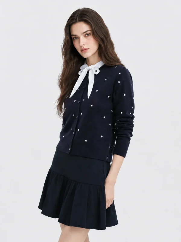 Wool-Blend Printed Cardigan — Wool / Acrylic / Polyester / Nylon Blend knitwear, view 2
