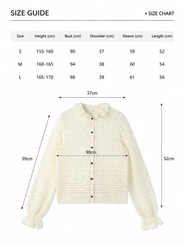 Wool Pointelle Button Cardigan — 100% Wool knitwear, view 8