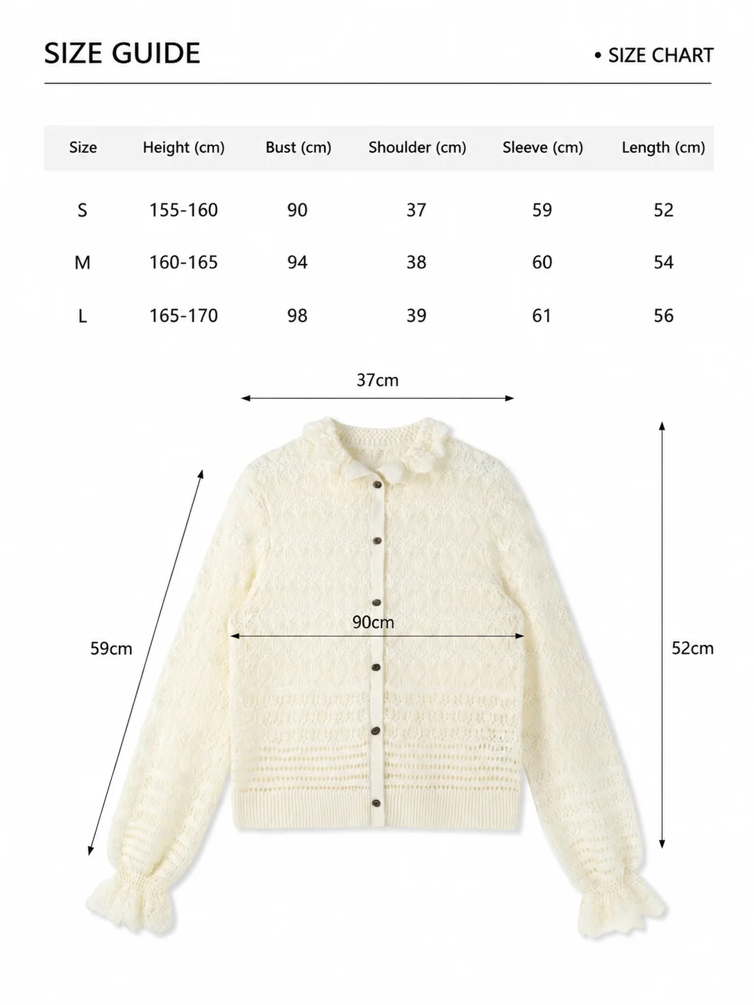 Wool Pointelle Button Cardigan — 100% Wool knitwear, view 8