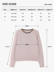 Round-Neck Wool Blend Cardigan — Polyester / Cotton Wool / Acrylic Blend knitwear, view 8