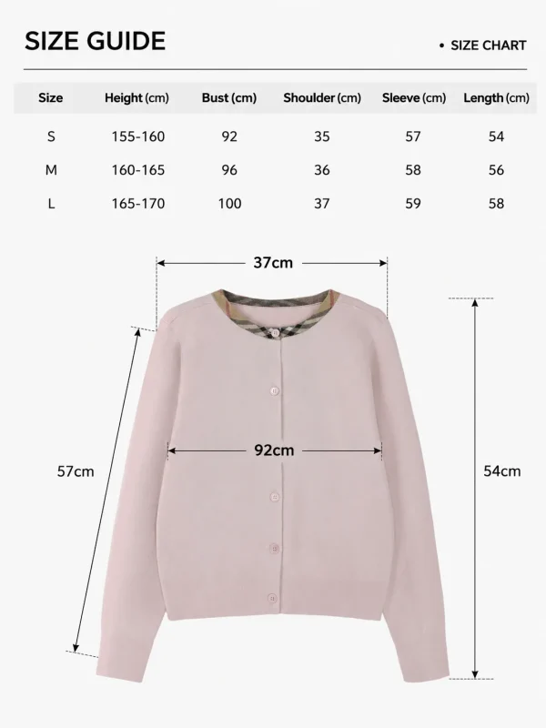 Round-Neck Wool Blend Cardigan — Polyester / Cotton Wool / Acrylic Blend knitwear, view 8