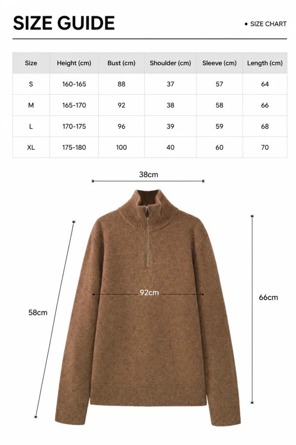 Wool Half-Zip Sweater — 100% Wool knitwear, view 8
