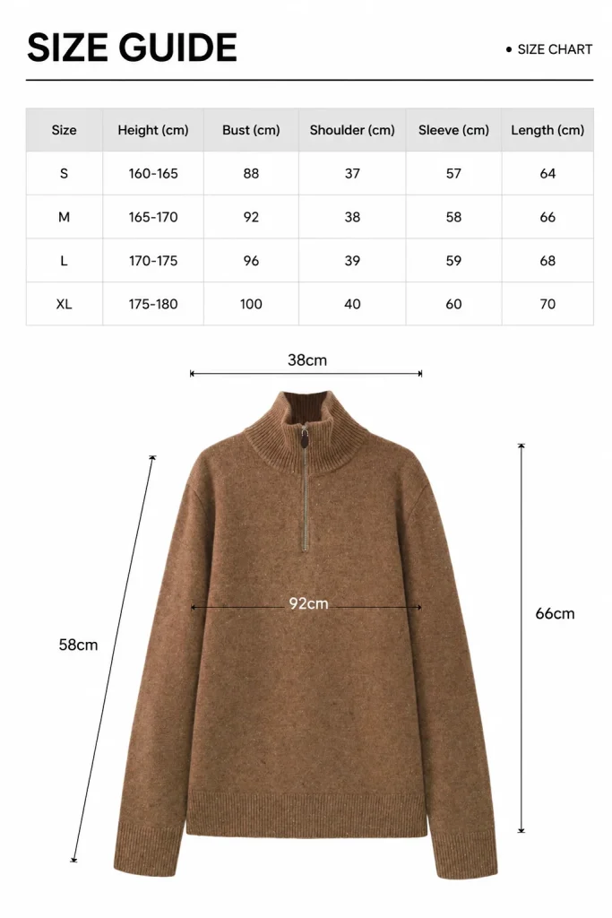 Wool Half-Zip Sweater — 100% Wool knitwear, view 8