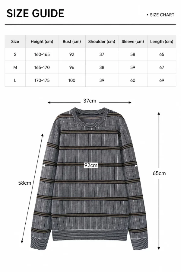 Striped Wool Blend Knit Sweater — 30.5% wool, 21.7% nylon, 47.8% polyester knitwear, view 8