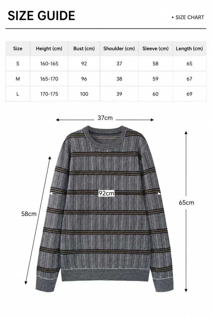 Striped Wool Blend Knit Sweater — 30.5% wool, 21.7% nylon, 47.8% polyester knitwear, view 8