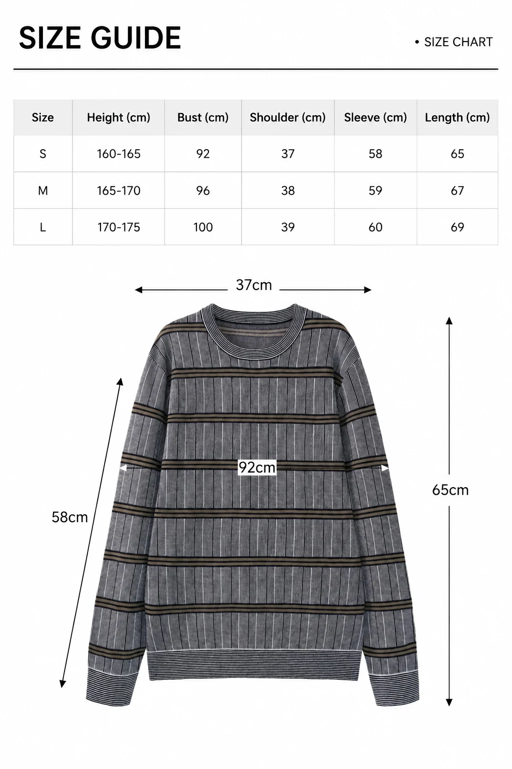 Striped Wool Blend Knit Sweater — 30.5% wool, 21.7% nylon, 47.8% polyester knitwear, view 8