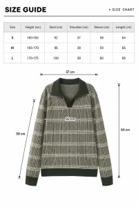 Checked Polo Knit Sweater — 30.5% wool, 21.7% acrylic, 47.8% knitwear, view 8
