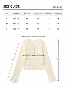 Openwork Cotton Knit Cardigan — 100% Cotton knitwear, view 8