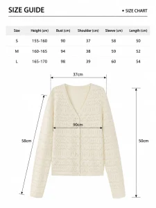Openwork V-Neck Knit Cardigan — Cotton / Viscose Blend knitwear, view 8