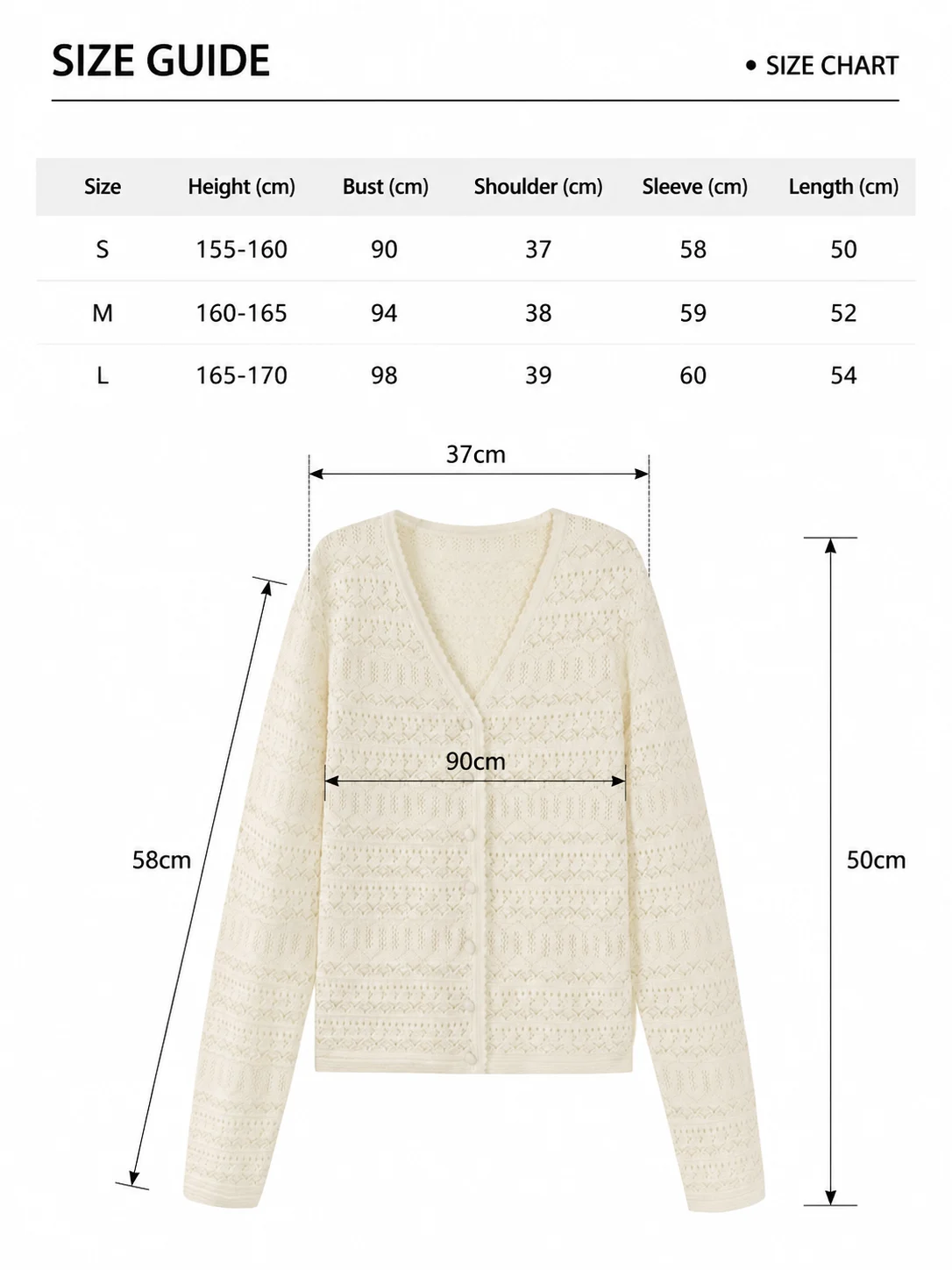 Openwork V-Neck Knit Cardigan — Cotton / Viscose Blend knitwear, view 8