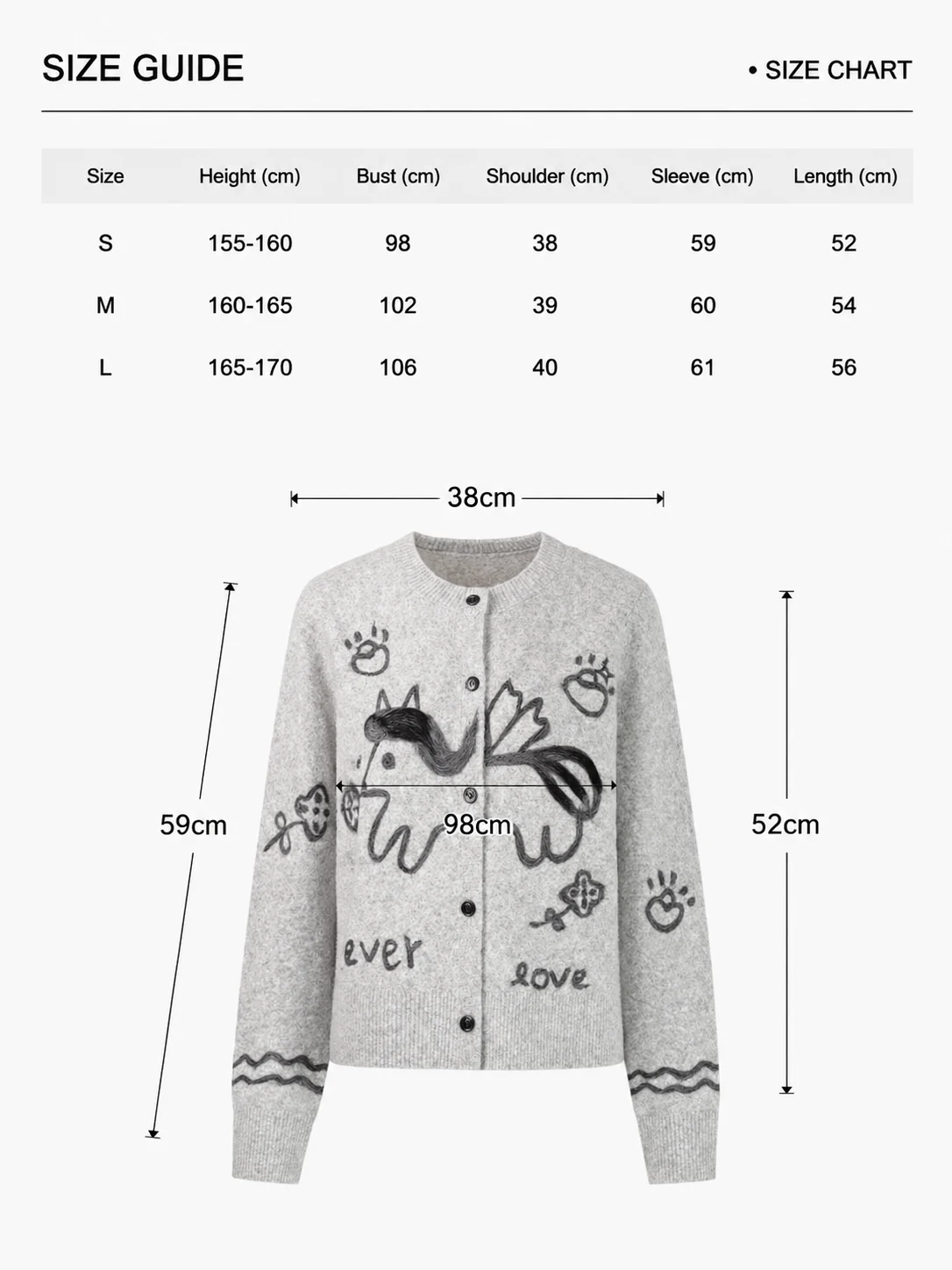 Illustrated Knit Button Cardigan — Polyester / Mulberry Silk / Spandex knitwear, view 8