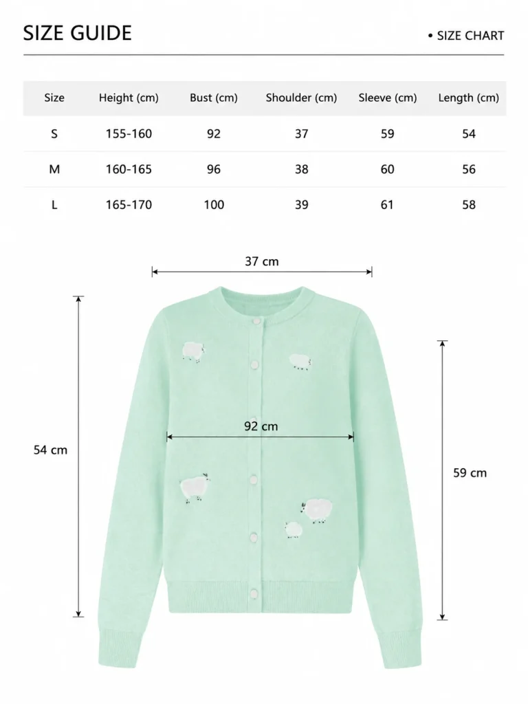 Wool Sheep Motif Cardigan — 100% Wool knitwear, view 8