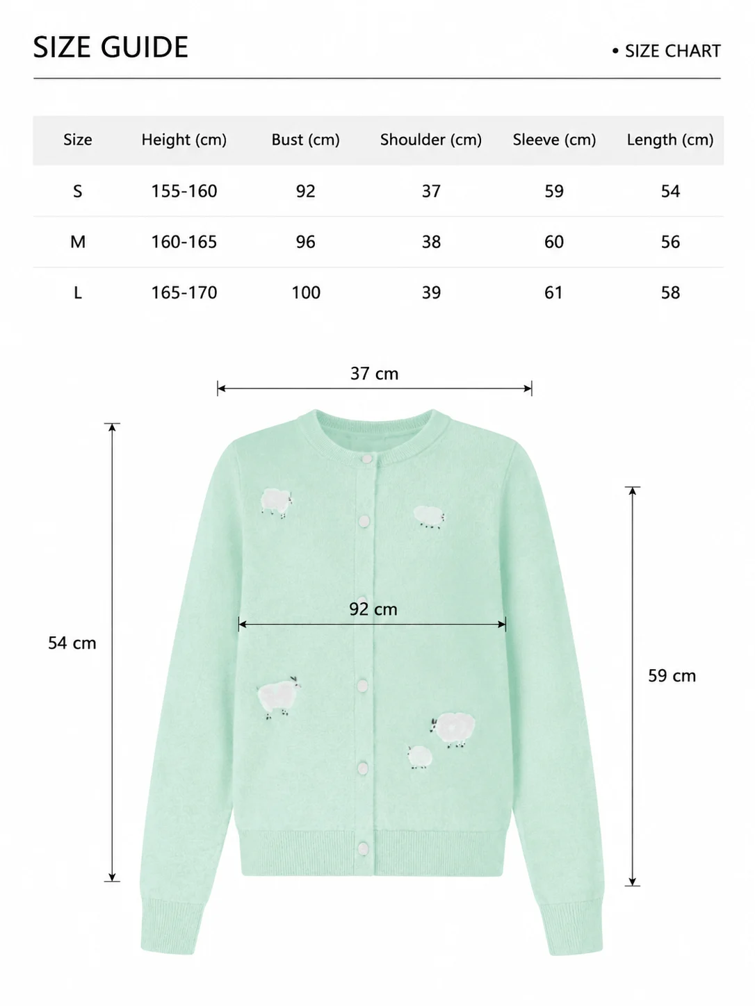 Wool Sheep Motif Cardigan — 100% Wool knitwear, view 8