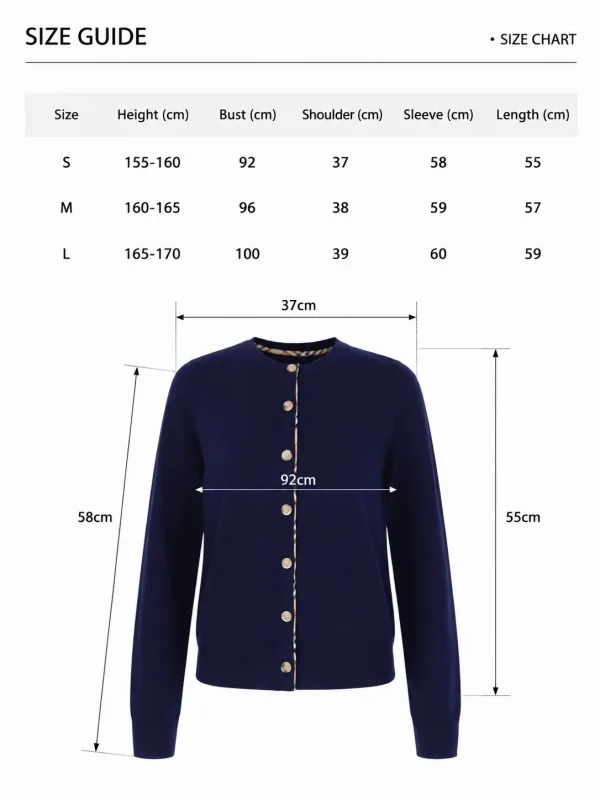 Round-Neck Knit Cardigan — Cotton Wool / Nylon / Polyester Blend knitwear, view 8
