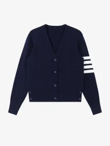 Merino Blend V-Neck Cardigan — Merino Wool / Acrylic / Polyester Blend knitwear, view 6