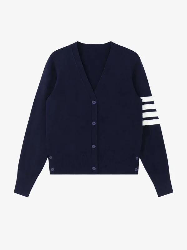 Merino Blend V-Neck Cardigan — Merino Wool / Acrylic / Polyester Blend knitwear, view 6