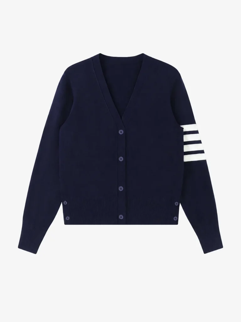 Merino Blend V-Neck Cardigan — Merino Wool / Acrylic / Polyester Blend knitwear, view 6
