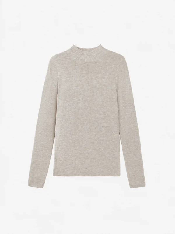 Slim Merino Blend Knit Top — Merino Wool / Viscose / Polyester Blend knitwear, view 6