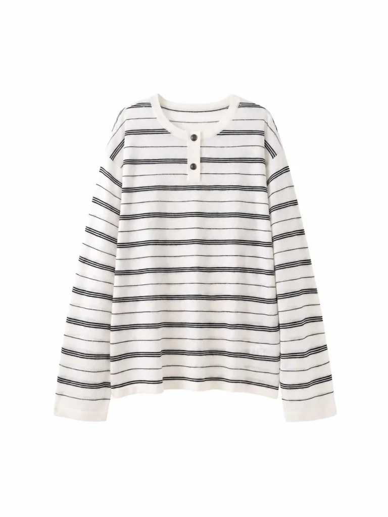 Striped Henley Knit Top — Man knitwear, view 6