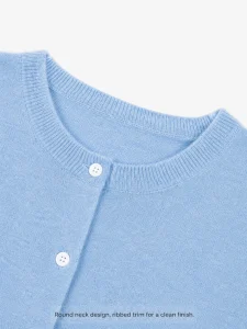 Wool Crewneck Cardigan — 100% Wool knitwear, view 7