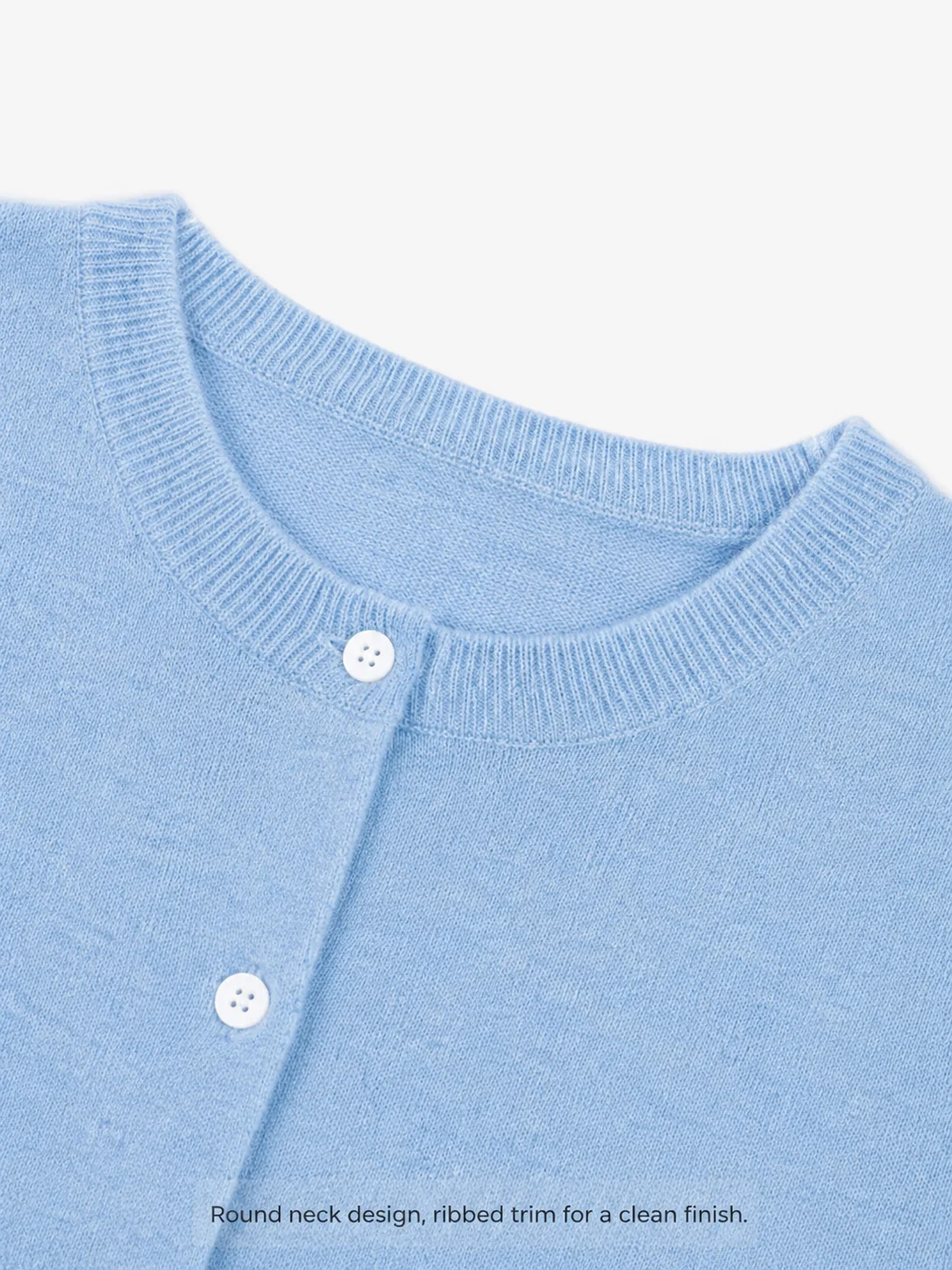 Wool Crewneck Cardigan — 100% Wool knitwear, view 7