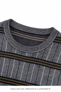 Striped Wool Blend Knit Sweater — 30.5% wool, 21.7% nylon, 47.8% polyester knitwear, view 7