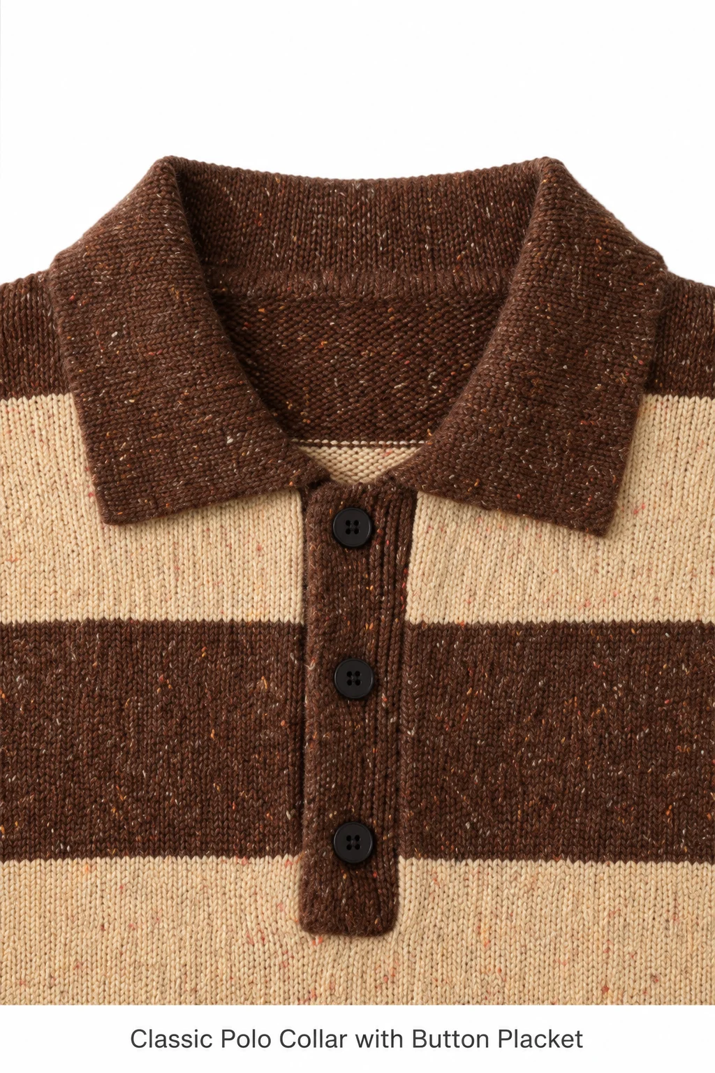 Striped Knit Polo Sweater — 5% wool, 7% cotton, 53% acrylic, and knitwear, view 7
