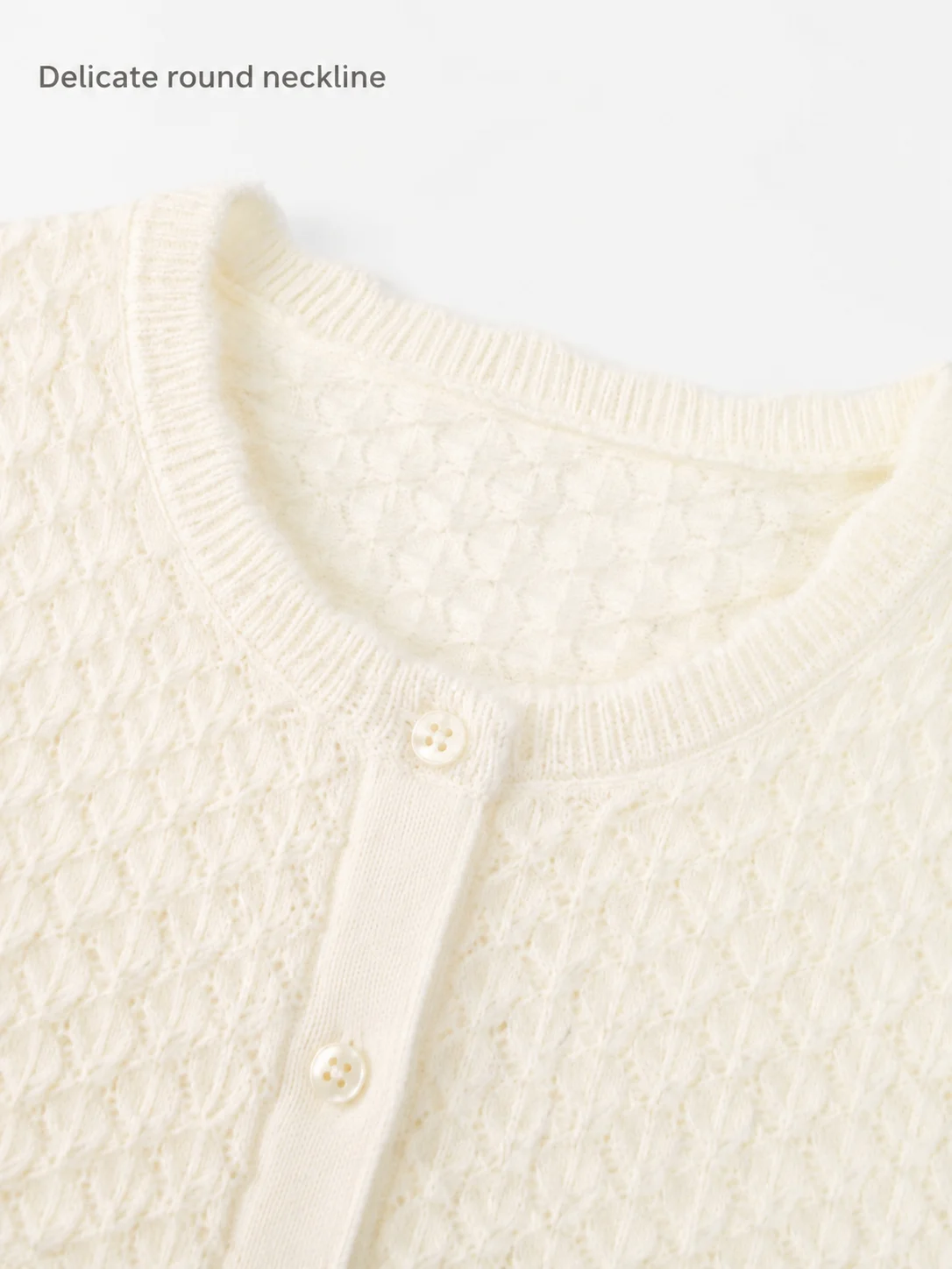 Openwork Cotton Knit Cardigan — 100% Cotton knitwear, view 7