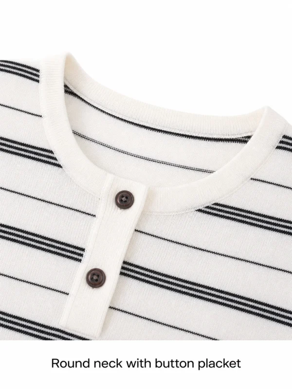 Striped Henley Knit Top — Man knitwear, view 7