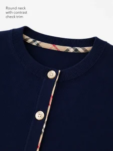 Round-Neck Knit Cardigan — Cotton Wool / Nylon / Polyester Blend knitwear, view 7